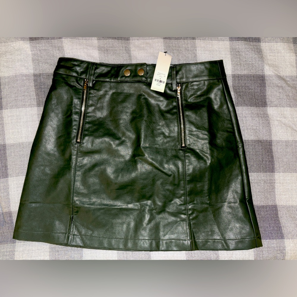 Blue Rain by Francesca’s - Olive Faux Leather Mini Skirt